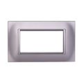 Placca in Plastica Quadrata Silver Compatibile Living Light - 4 Posti - Ettroit