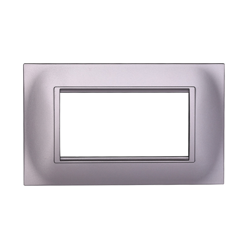 Placca in Plastica Quadrata Silver Compatibile Living Light - 4 Posti - Ettroit