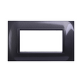 Placca in Plastica Quadrata Acciaio Scuro Compatibile Living Light - 4 Posti - Ettroit