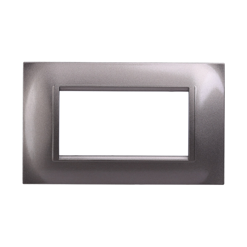 Placca in Plastica Quadrata Titanio Compatibile Living Light - 4 Posti - Ettroit