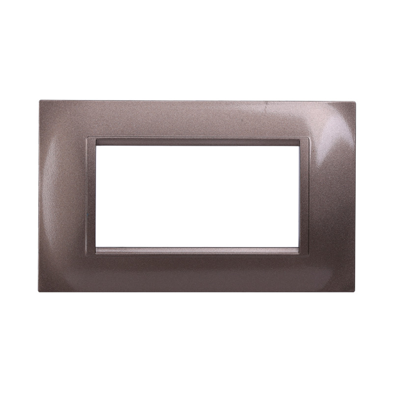 Placca in Plastica Quadrata Acciaio Bronzato Compatibile Living Light - 4 Posti - Ettroit