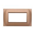 Placca in Plastica Quadrata Oro Compatibile Living Light - 4 Posti - Ettroit