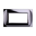 Placca in Plastica Quadrata Cromato Lucido Compatibile Living Light - 4 Posti - Ettroit
