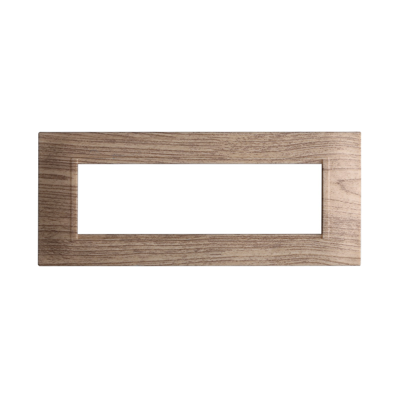 Placca in Plastica Quadrata Legno Scuro Compatibile Living Light - 7 Posti - Ettroit