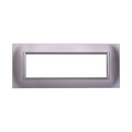 Placca in Plastica Quadrata Silver Compatibile Living Light - 7 Posti - Ettroit