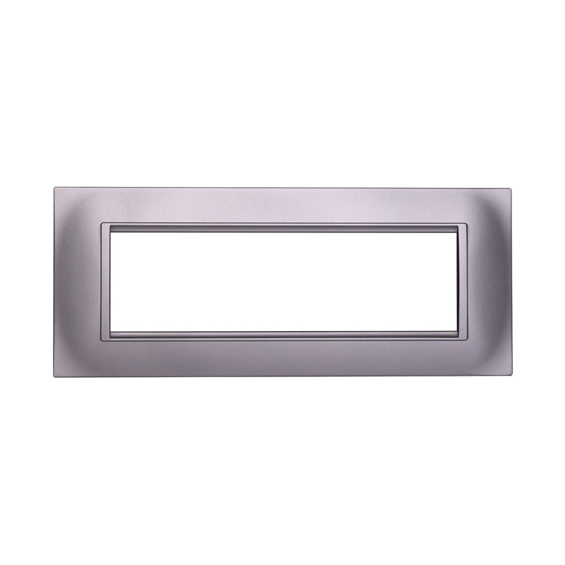 Placca in Plastica Quadrata Silver Compatibile Living Light - 7 Posti - Ettroit