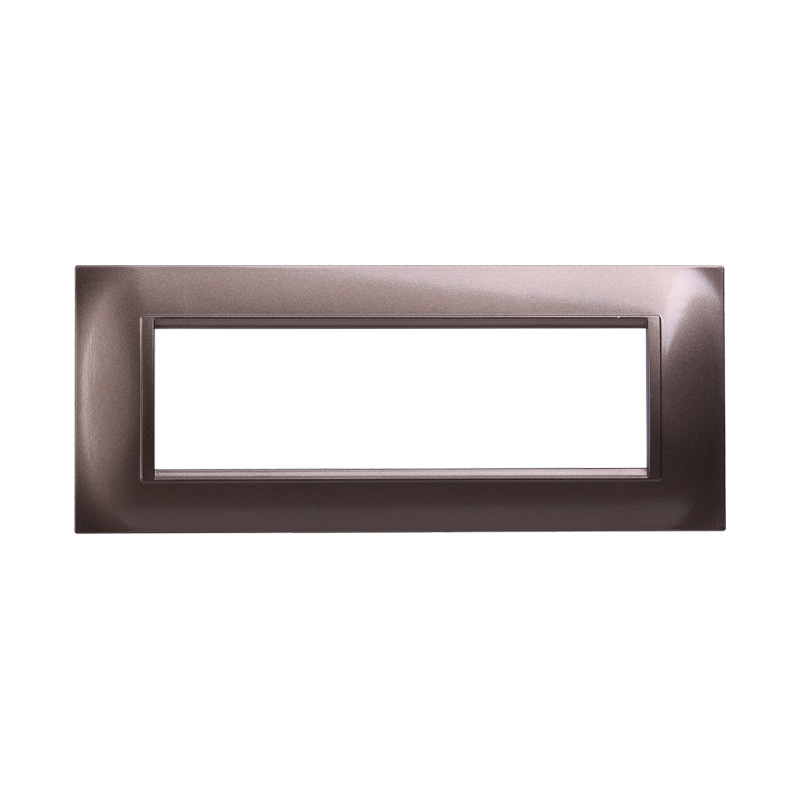 Placca in Plastica Quadrata Acciaio Bronzato Compatibile Living Light - 7 Posti - Ettroit