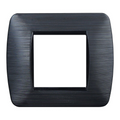 Placca in Plastica Nero Satinato Compatibile Living Light - 2 Posti - Ettroit
