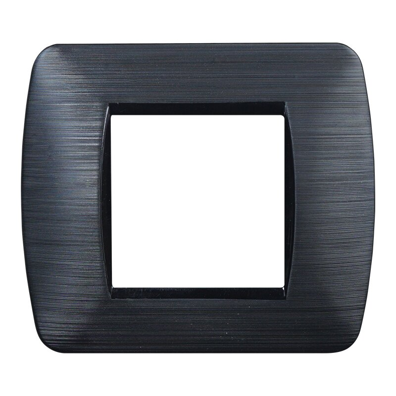 Placca in Plastica Nero Satinato Compatibile Living Light - 2 Posti - Ettroit