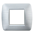 Placca in Plastica Silver Satinato Compatibile Living Light - 2 Posti - Ettroit