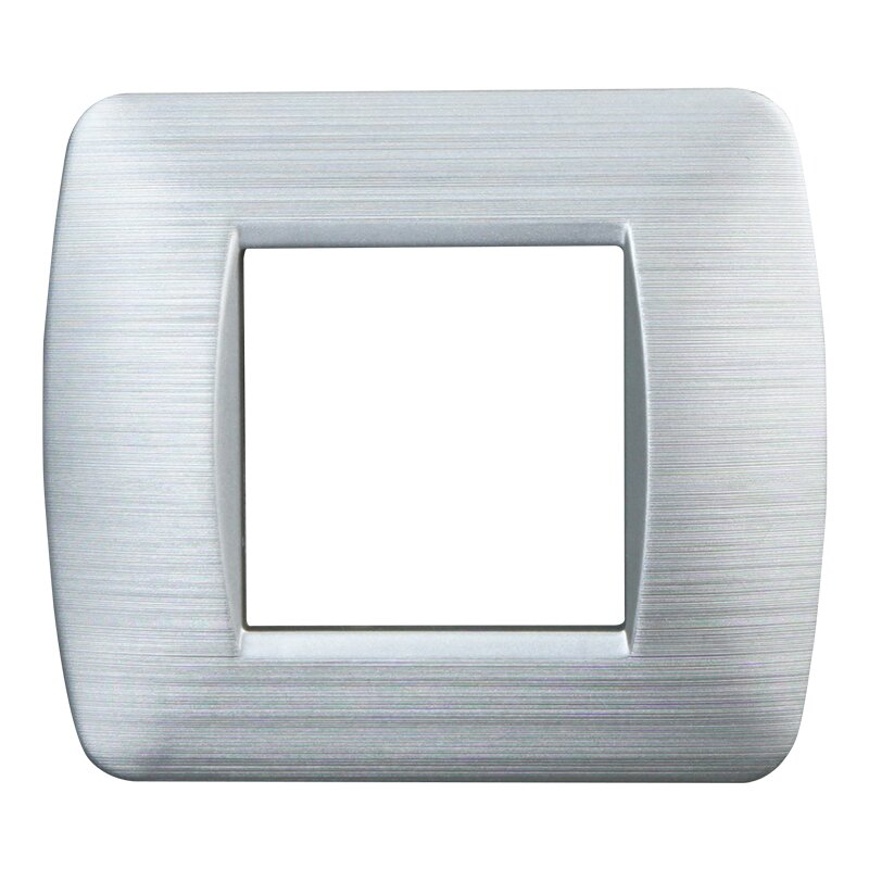 Placca in Plastica Silver Satinato Compatibile Living Light - 2 Posti - Ettroit