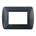 Placca in Plastica Nero Satinato Compatibile Living Light - 3 Posti - Ettroit