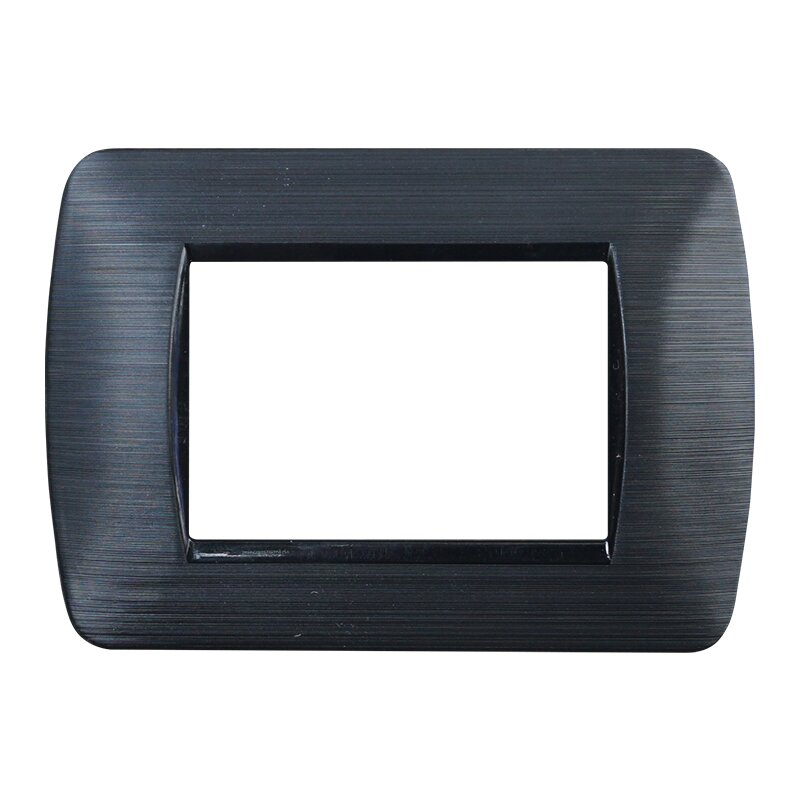 Placca in Plastica Nero Satinato Compatibile Living Light - 3 Posti - Ettroit