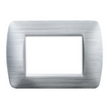 Placca in Plastica Silver Satinato Compatibile Living Light - 3 Posti - Ettroit