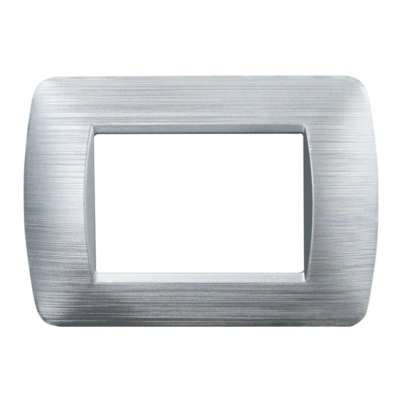 Placca in Plastica Silver Satinato Compatibile Living Light - 3 Posti - Ettroit