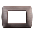 Placca in Plastica Bronzo Satinato Compatibile Living Light - 3 Posti - Ettroit