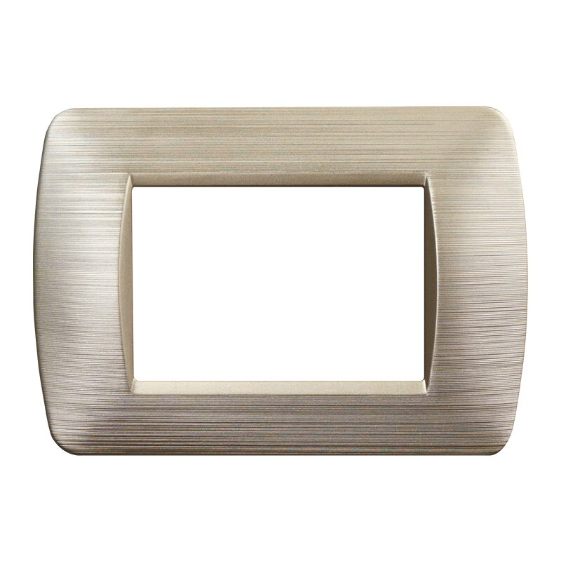 Placca in Plastica Oro Satinato Compatibile Living Light - 3 Posti - Ettroit