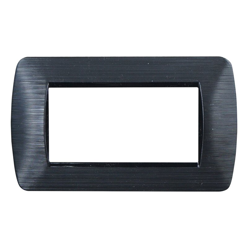 Placca in Plastica Nero Satinato Compatibile Living Light - 4 Posti - Ettroit