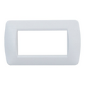 Placca in Plastica Bianco Satinato Compatibile Living Light - 4 Posti - Ettroit