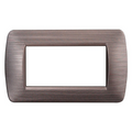 Placca in Plastica Bronzo Satinato Compatibile Living Light - 4 Posti - Ettroit
