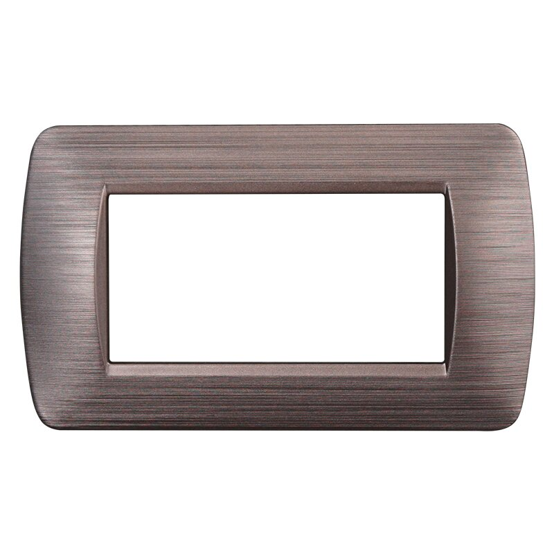 Placca in Plastica Bronzo Satinato Compatibile Living Light - 4 Posti - Ettroit