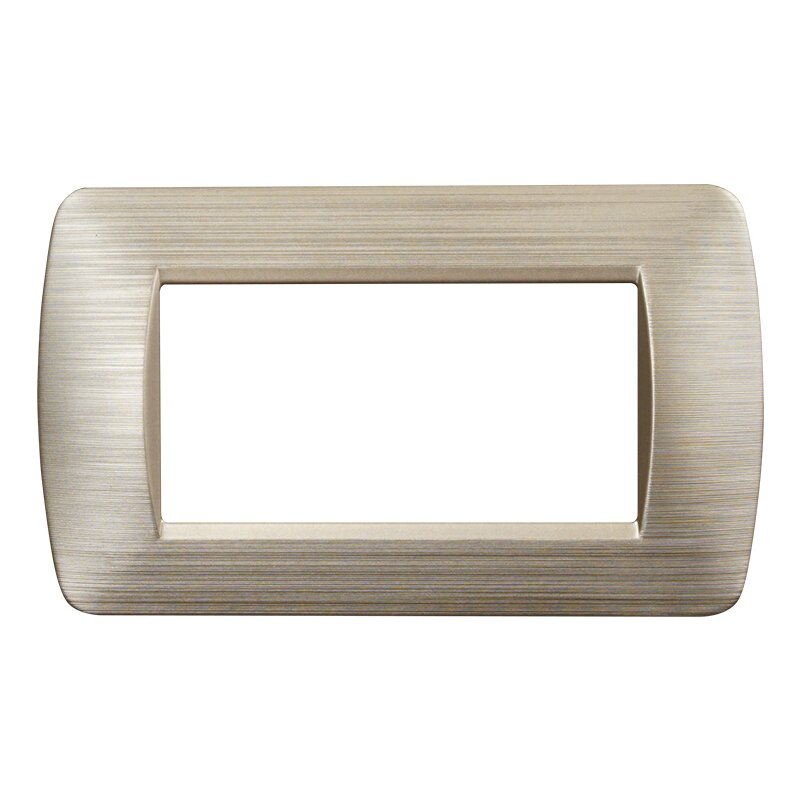 Placca in Plastica Oro Satinato Compatibile Living Light - 4 Posti - Ettroit