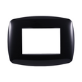 Placca in Plastica Slim Nera Compatibile Living Light - 3 Posti - Ettroit