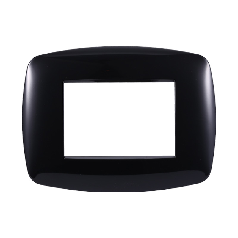 Placca in Plastica Slim Nera Compatibile Living Light - 3 Posti - Ettroit