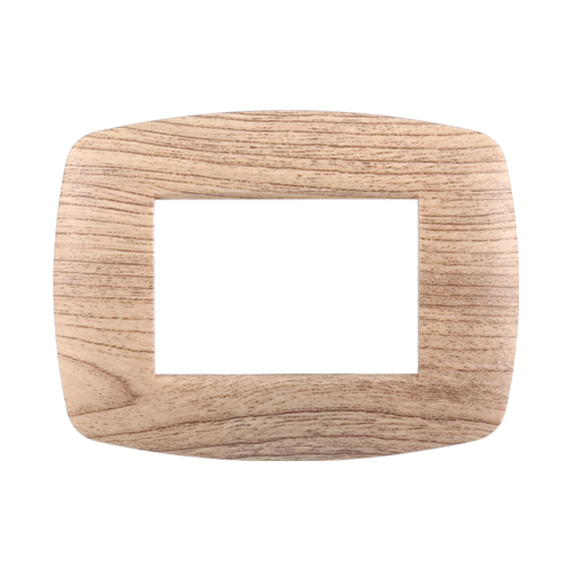 Placca in Plastica Slim Legno Chiaro Compatibile Living Light - 3 Posti - Ettroit