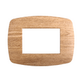 Placca in Plastica Slim Legno Scuro Compatibile Living Light - 3 Posti - Ettroit