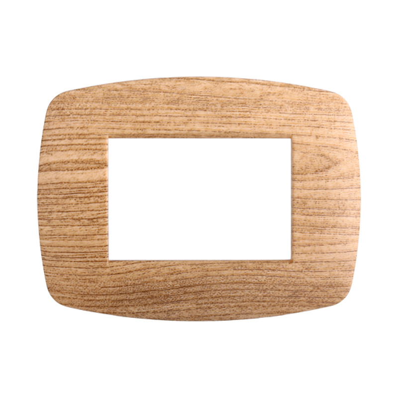 Placca in Plastica Slim Legno Scuro Compatibile Living Light - 3 Posti - Ettroit