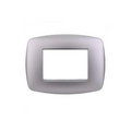 Placca in Plastica Slim Silver Compatibile Living Light - 3 Posti - Ettroit