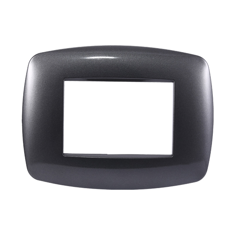 Placca in Plastica Slim Acciaio Scuro Compatibile Living Light - 3 Posti - Ettroit
