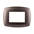 Placca in Plastica Slim Acciaio Bronzato Compatibile Living Light - 3 Posti - Ettroit