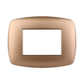 Placca in Plastica Slim Oro Compatibile Living Light - 3 Posti - Ettroit