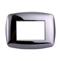 Placca in Plastica Slim Cromato Lucido Compatibile Living Light - 3 Posti - Ettroit