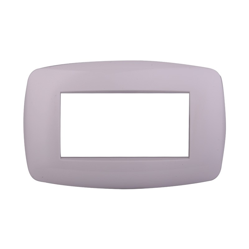 Placca in Plastica Slim Bianca Compatibile Living Light - 4 Posti - Ettroit
