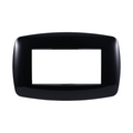 Placca in Plastica Slim Nera Compatibile Living Light - 4 Posti - Ettroit
