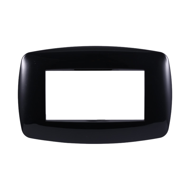 Placca in Plastica Slim Nera Compatibile Living Light - 4 Posti - Ettroit