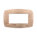 Placca in Plastica Slim Legno Chiaro Compatibile Living Light - 4 Posti - Ettroit