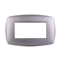 Placca in Plastica Slim Silver Compatibile Living Light - 4 Posti - Ettroit