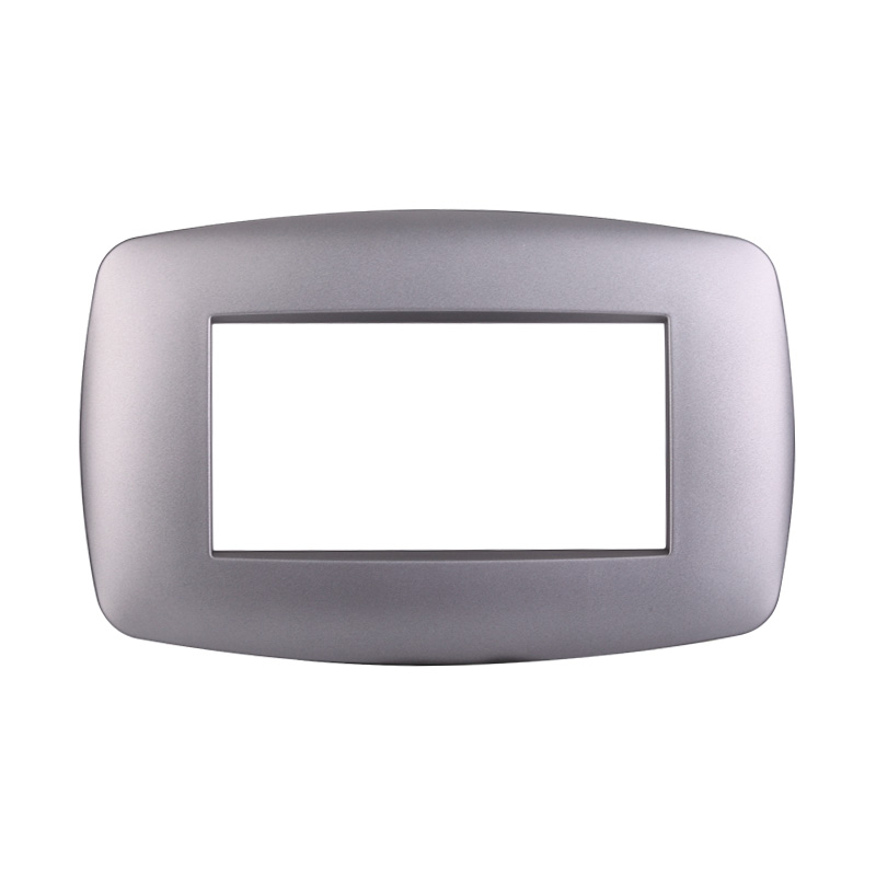 Placca in Plastica Slim Silver Compatibile Living Light - 4 Posti - Ettroit