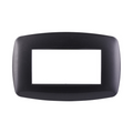 Placca in Plastica Slim Acciaio Scuro Compatibile Living Light - 4 Posti - Ettroit