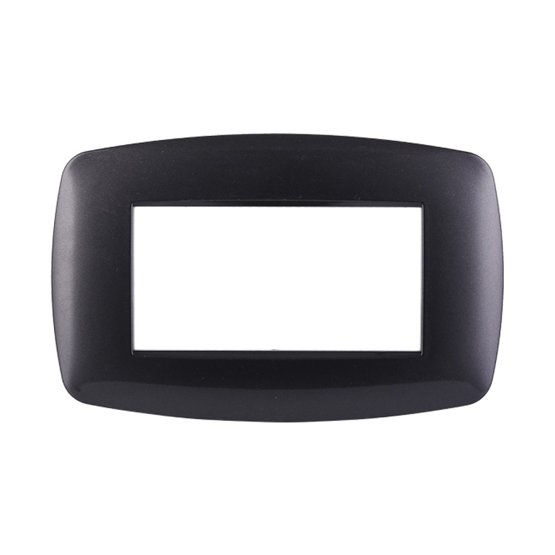 Placca in Plastica Slim Acciaio Scuro Compatibile Living Light - 4 Posti - Ettroit