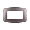 Placca in Plastica Slim Titanio Compatibile Living Light - 4 Posti - Ettroit