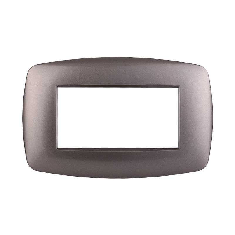 Placca in Plastica Slim Titanio Compatibile Living Light - 4 Posti - Ettroit