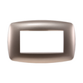 Placca in Plastica Slim Acciaio Bronzato Compatibile Living Light - 4 Posti - Ettroit
