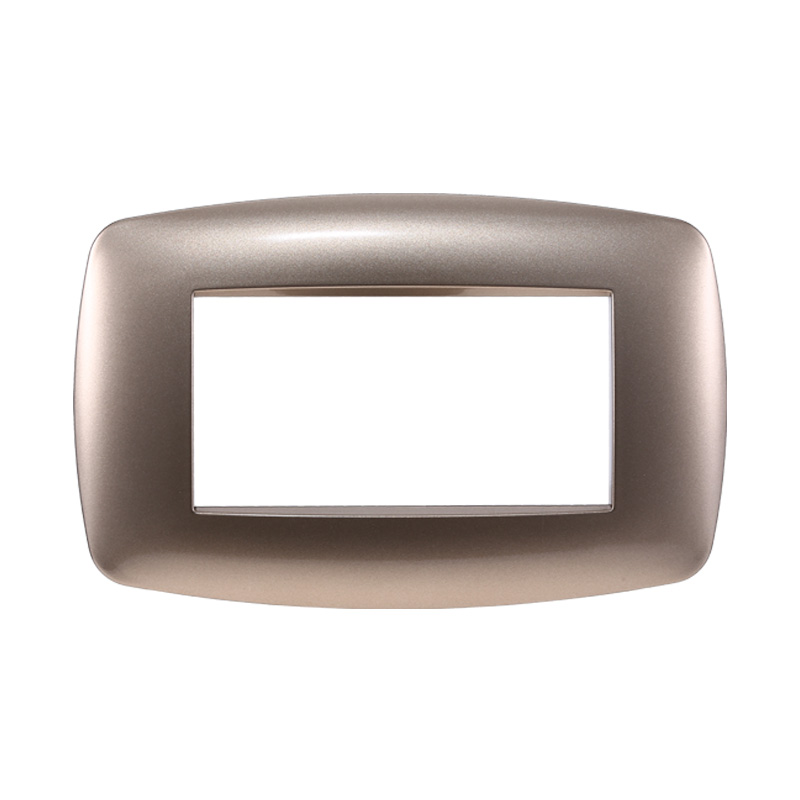 Placca in Plastica Slim Acciaio Bronzato Compatibile Living Light - 4 Posti - Ettroit