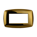 Placca in Plastica Slim Oro Lucido Compatibile Living Light - 4 Posti - Ettroit