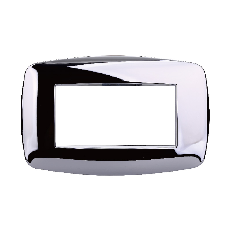 Placca in Plastica Slim Cromato Lucido Compatibile Living Light - 4 Posti - Ettroit